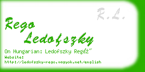 rego ledofszky business card